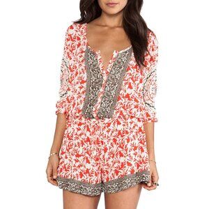 Free People Resort Romper Gardenia Combo - Boho Tribal Print